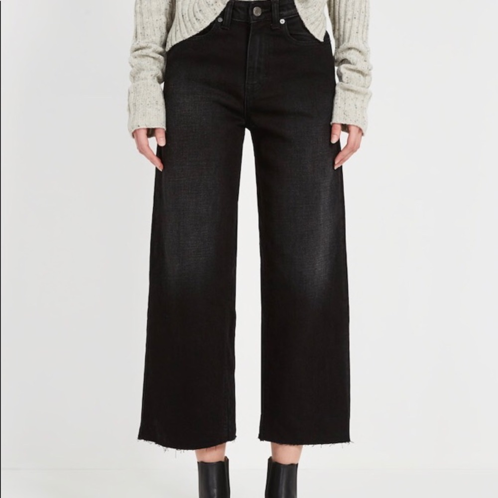 NWT Frank & Oak Nina Wide Jeans washed black Sz 28